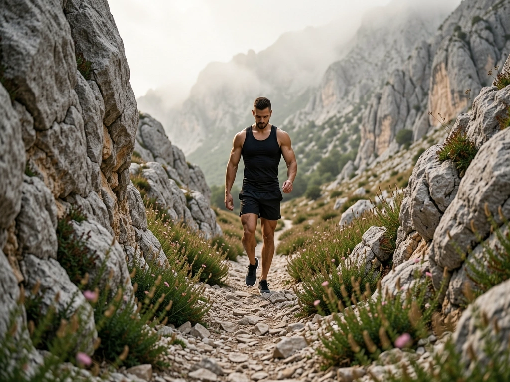 Aktivna osoba na planini